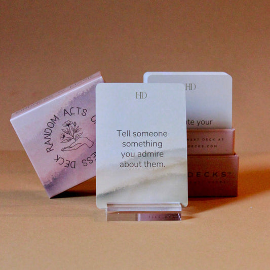 example card with open random acts of kindness deck