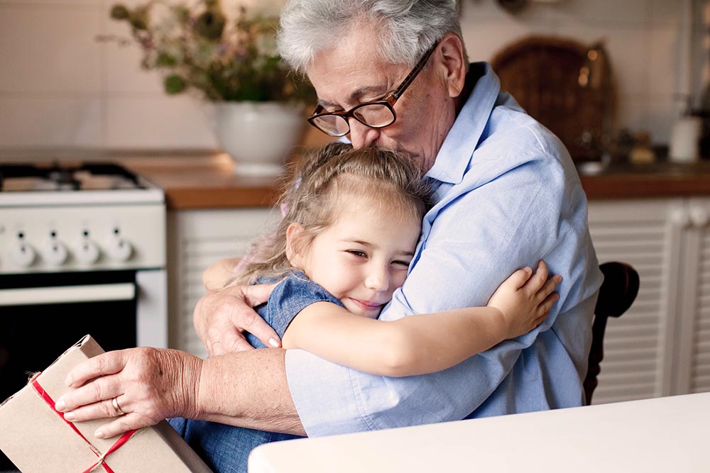Grandparent and child sharing a loving moment