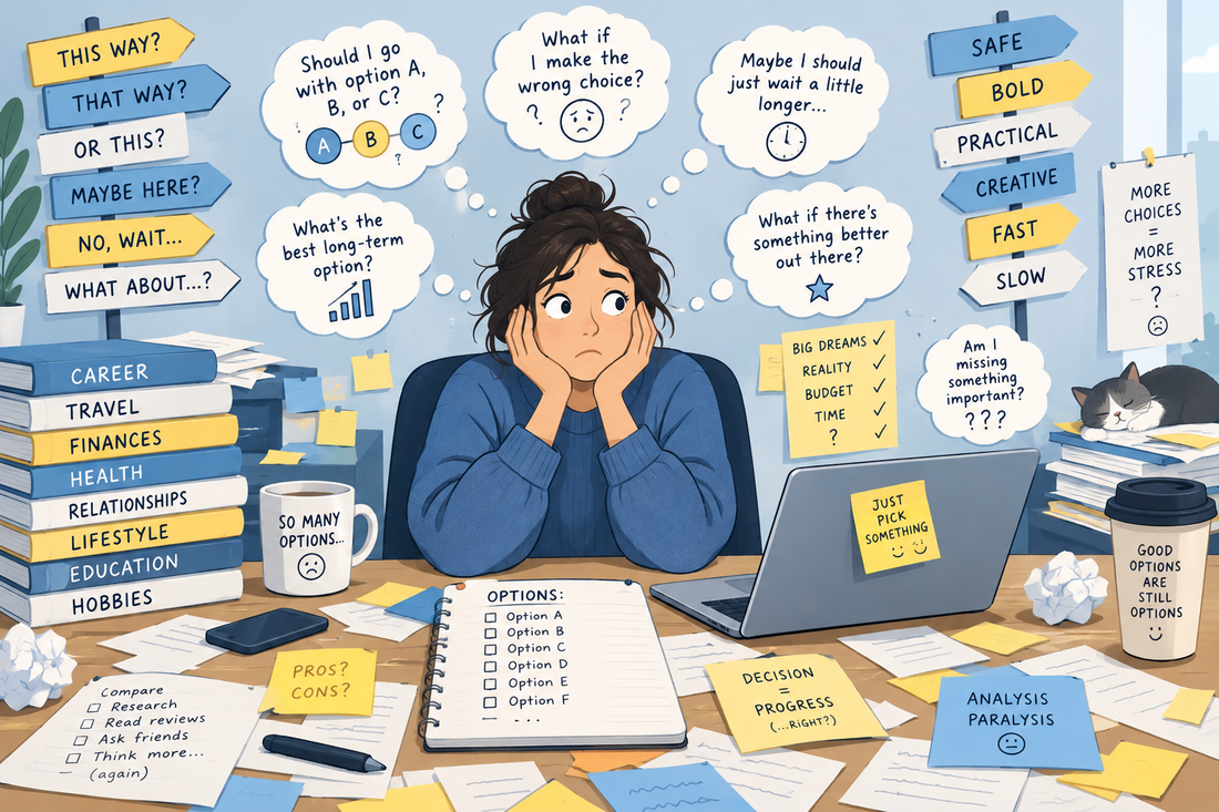 Hack Decks article about analysis paralysis and ADHD, with Declutter Deck prompts that break decluttering into small, manageable steps