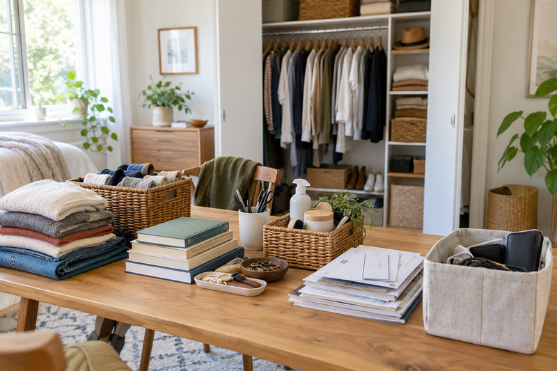 Hack Decks article comparing decluttering by room versus category, with professional organizing guidance to help you choose the best approach