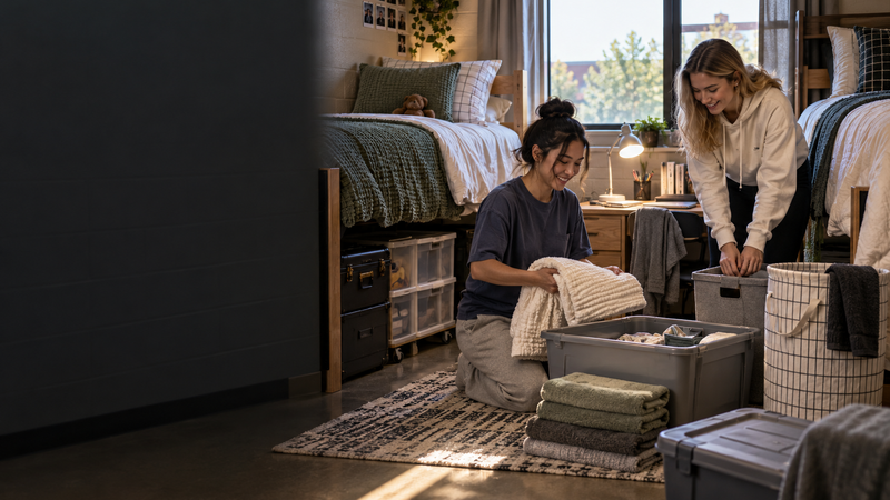 Hack Decks article featuring a complete dorm room essentials checklist for first-year college students