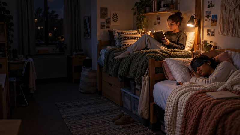 Hack Decks article featuring practical college sleep tips and dorm room hacks to help students get a better night’s rest