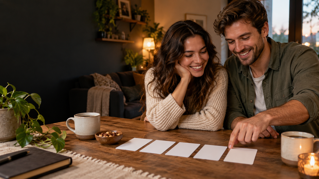 Hack Decks article featuring five real Date Deck prompts with fun, easy date night ideas for couples