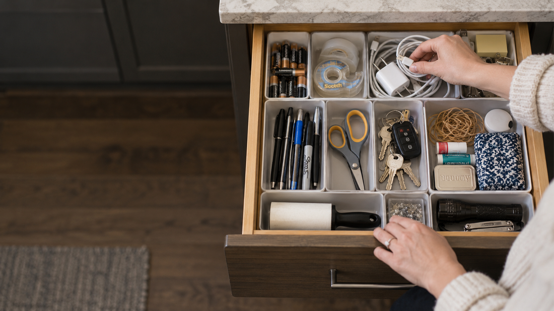 Hack Decks article about organizing and decluttering a junk drawer with Declutter Deck using simple step-by-step prompts