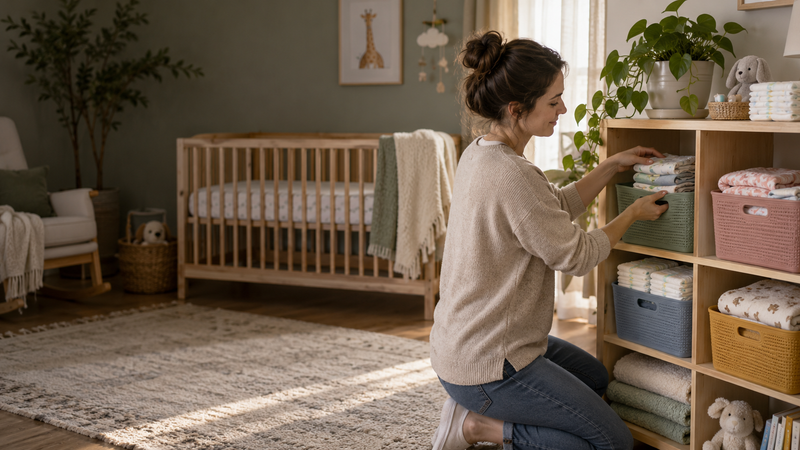 Hack Decks article about organizing with a baby, letting go of perfection, and creating simple systems that work for everyday life with a newborn