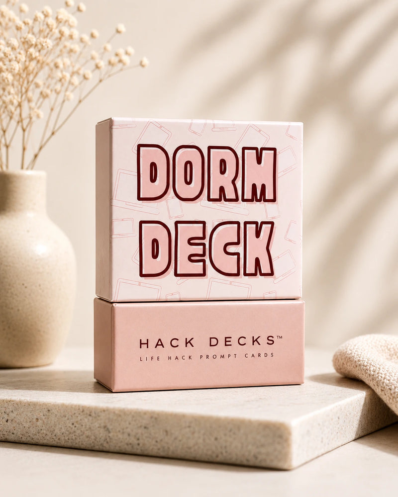 Dorm Deck for new college students and dorm room organization by Hack Decks